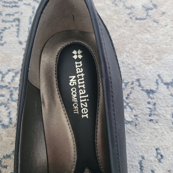 Naturalizer Calf Hair Leather Black Loafer Size 8.5 Block Heel Leopard New - Picture 3 of 12